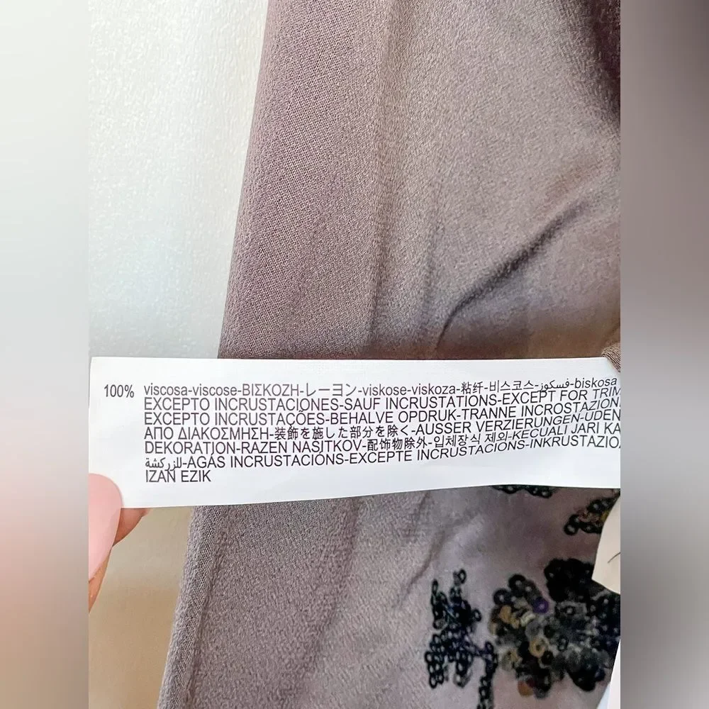 ⛔️ PENDING SALE⛔️ZARA SEQUIN EMBROIDERED WRAPBLOUSE MINK 2731/281/191/021 - Picture 8 of 12
